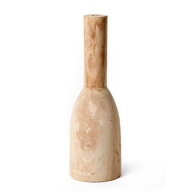 Natural 14'' Wood Table Vase - Image 0