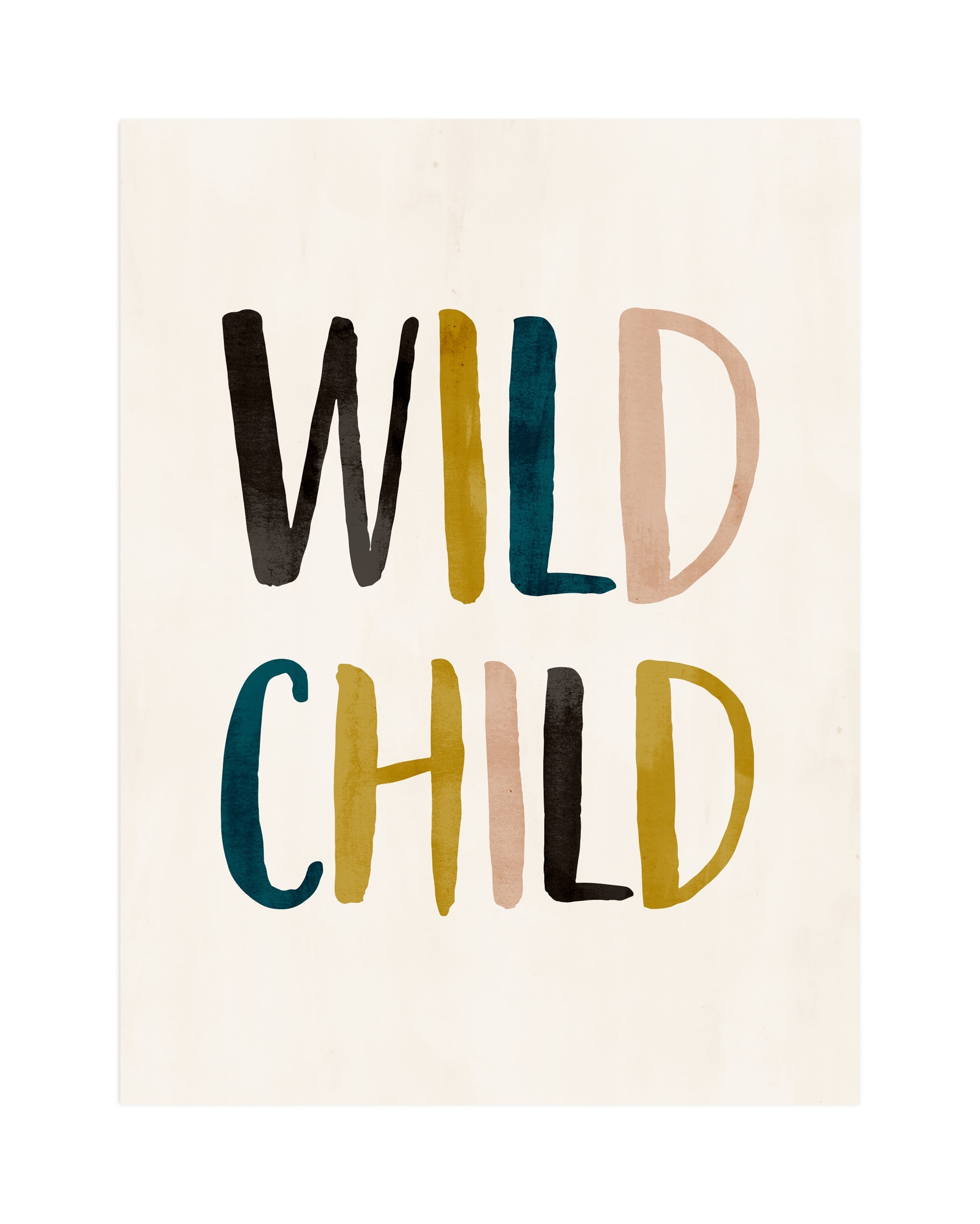 Wild Child Typographic Children's Art Print - Image 0