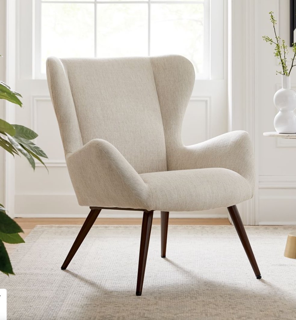 Otto Chair, Poly Wheat Twill, Faux Wood Walnut - Image 3
