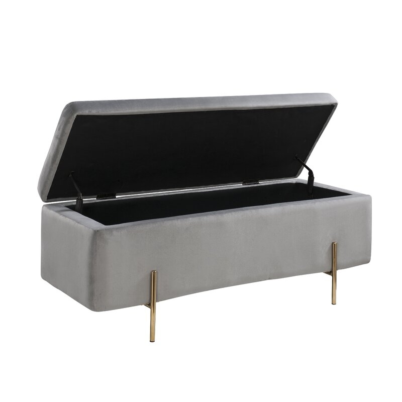 Upholstered Flip Top Storage Bench - Image 4