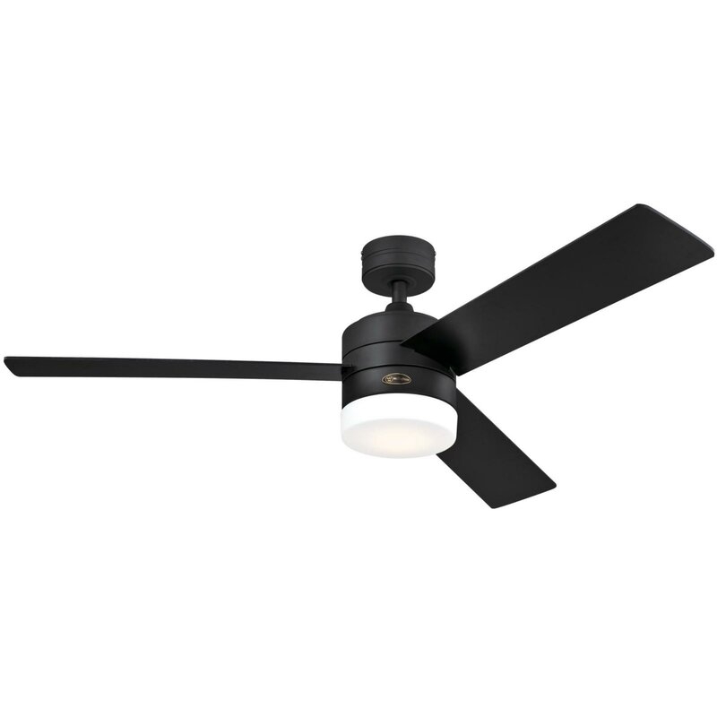 52" Franchek 3 - Blade LED Propeller Ceiling Fan with Remote Control and Light Kit Included - Image 0