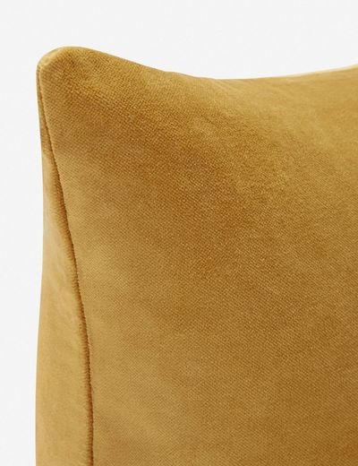 Charlotte Velvet Lumbar Pillow, Mustard, 20" x 13" - Image 1