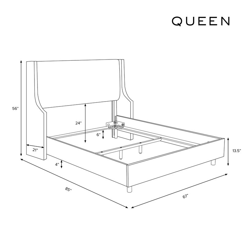Maser Upholstered Low Profile Standard Bed - Image 1