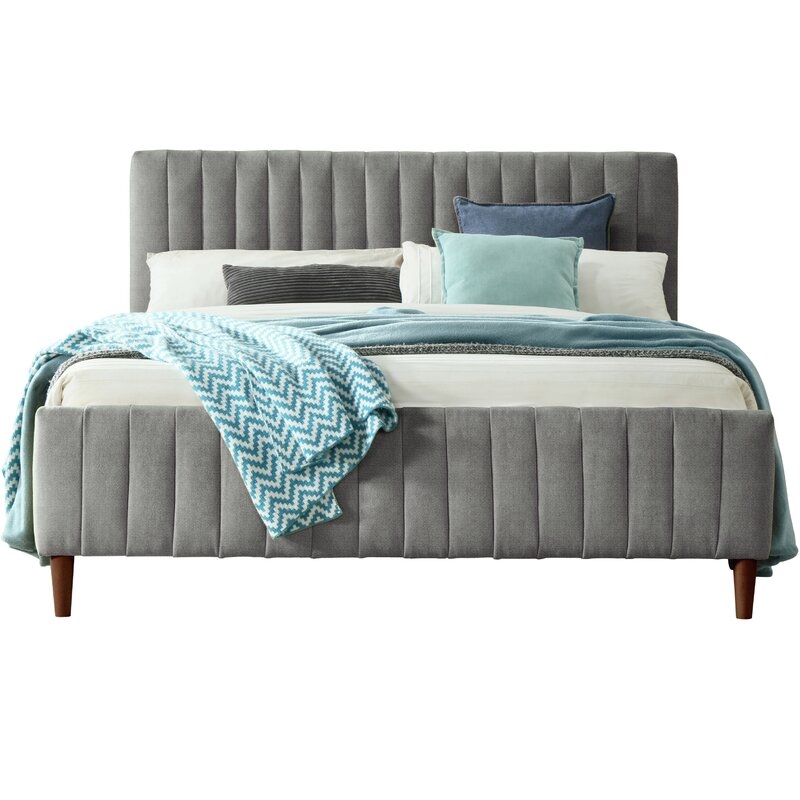 Currin Queen Upholstered Platform Bed_Gray - Image 1