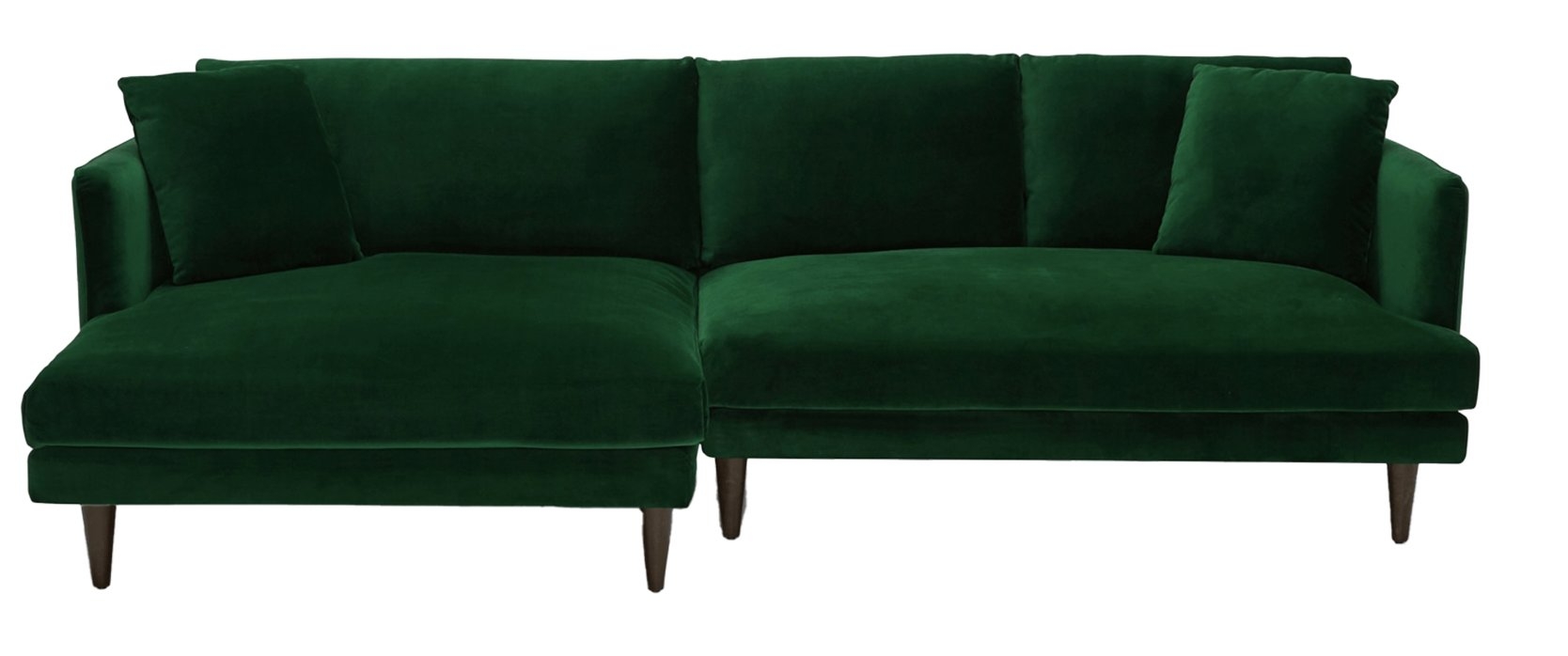 Lewis Sectional- Left Chaise-Royal Evergreen-Coffee Bean - Image 0