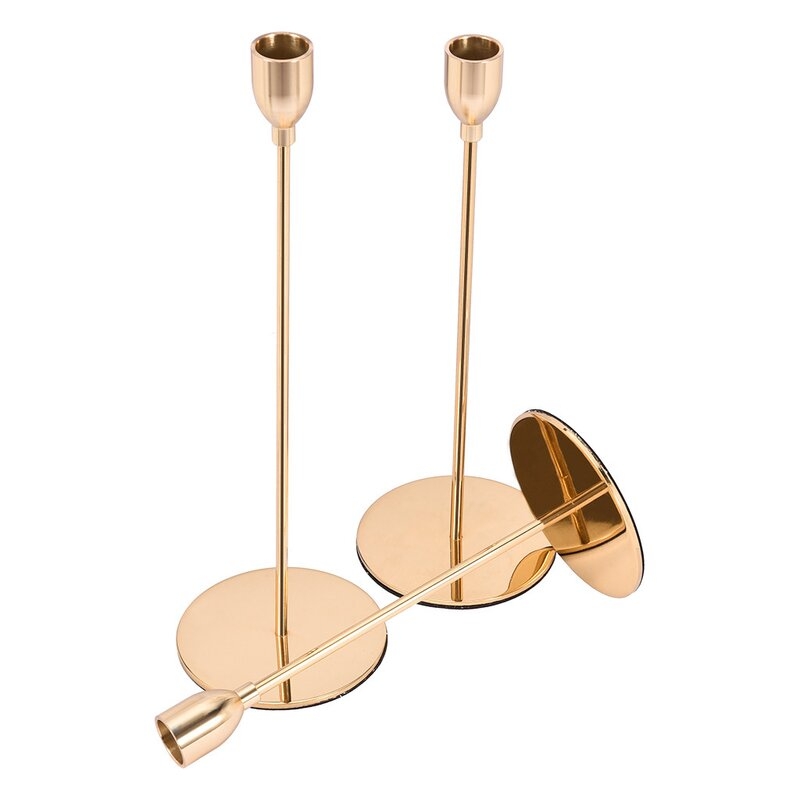 3 Piece Metal Tabletop Candlestick Set - Image 3