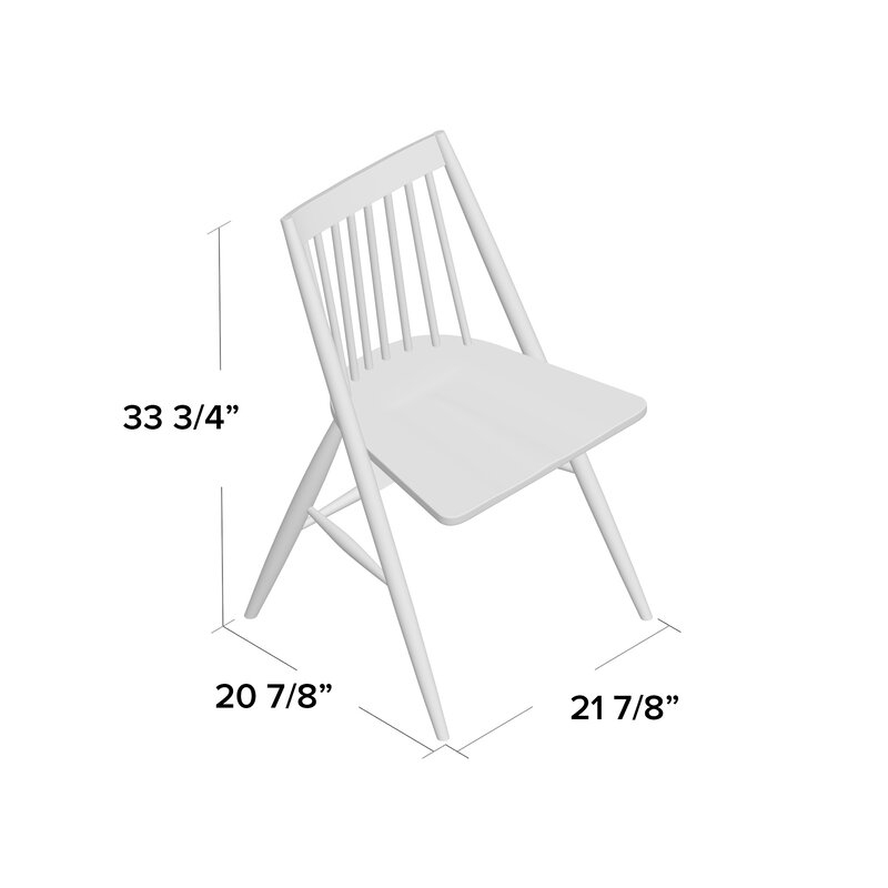 White Spindle Slat Back Side Chair (Set of 2) - Image 2