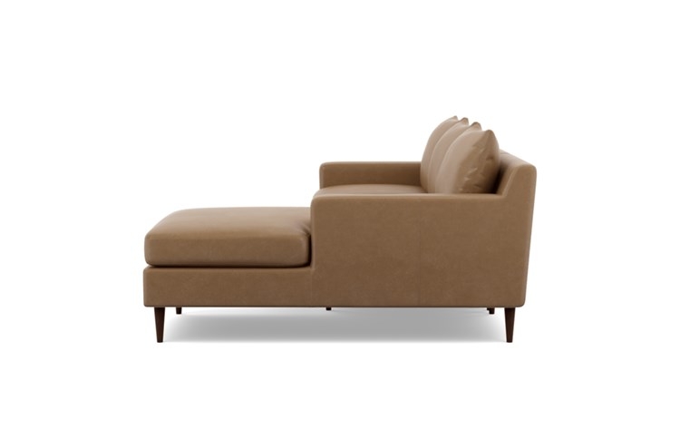 SLOAN LEATHER Leather Sectional Sofa with Right Chaise , Oiled Walnut Tapered Round Wood - Image 4