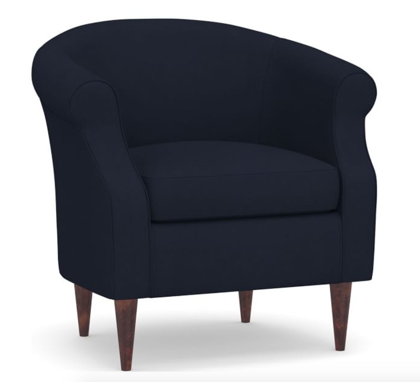 SoMa Lyndon Upholstered Armchair, Polyester Wrapped Cushions, Cadet Navy - Image 0