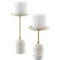 NUMA MARBLE AND BRASS CANDLE STANDS SET OF 2 - Image 1