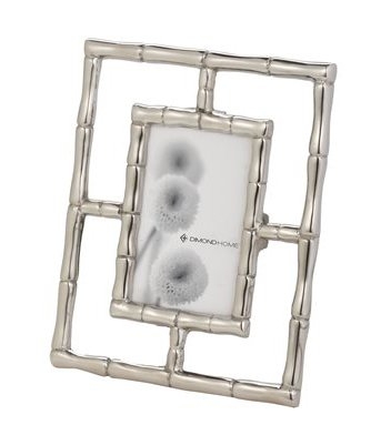 Silver Bamboo 1-Opening 5 in. x 7 in. Aluminum in Silver Finish Picture Frame - Image 0