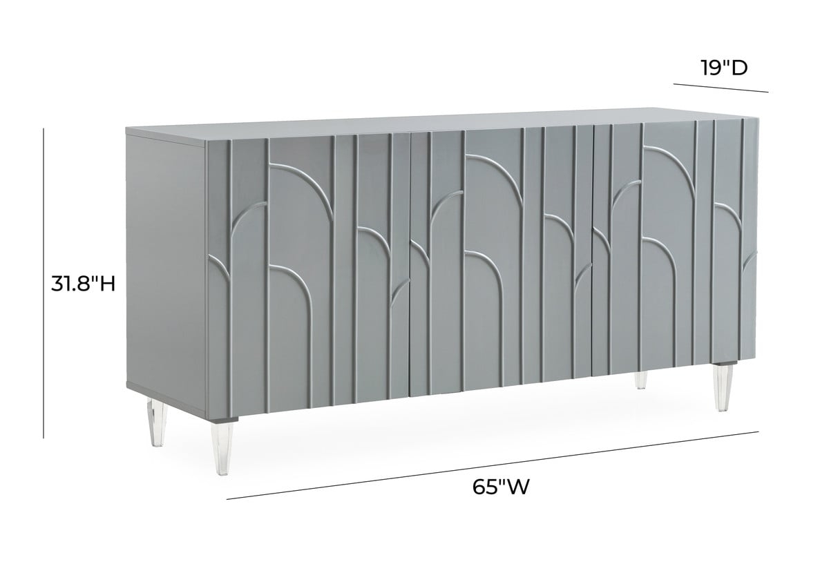Deco Grey Lacquer Buffet - Image 7