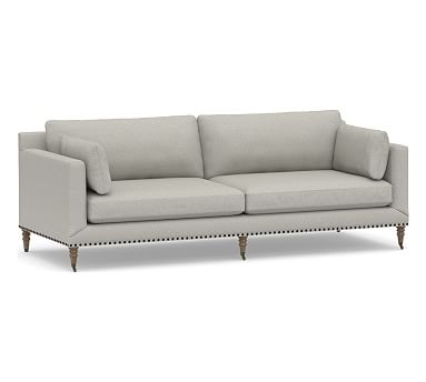 Tallulah Upholstered Grand Sofa 95", Down Blend Wrapped Cushions, Performance Boucle Pebble - Image 0