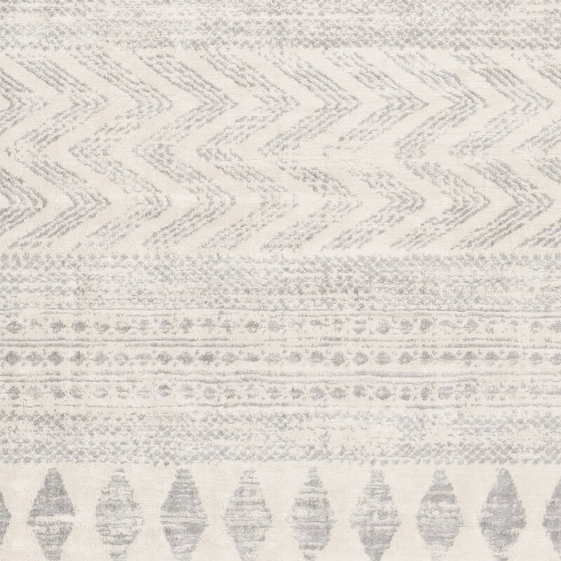 Rectangle 9' x 12'3" Warlick Distressed Global Light Gray/Ivory Area Rug - Image 2