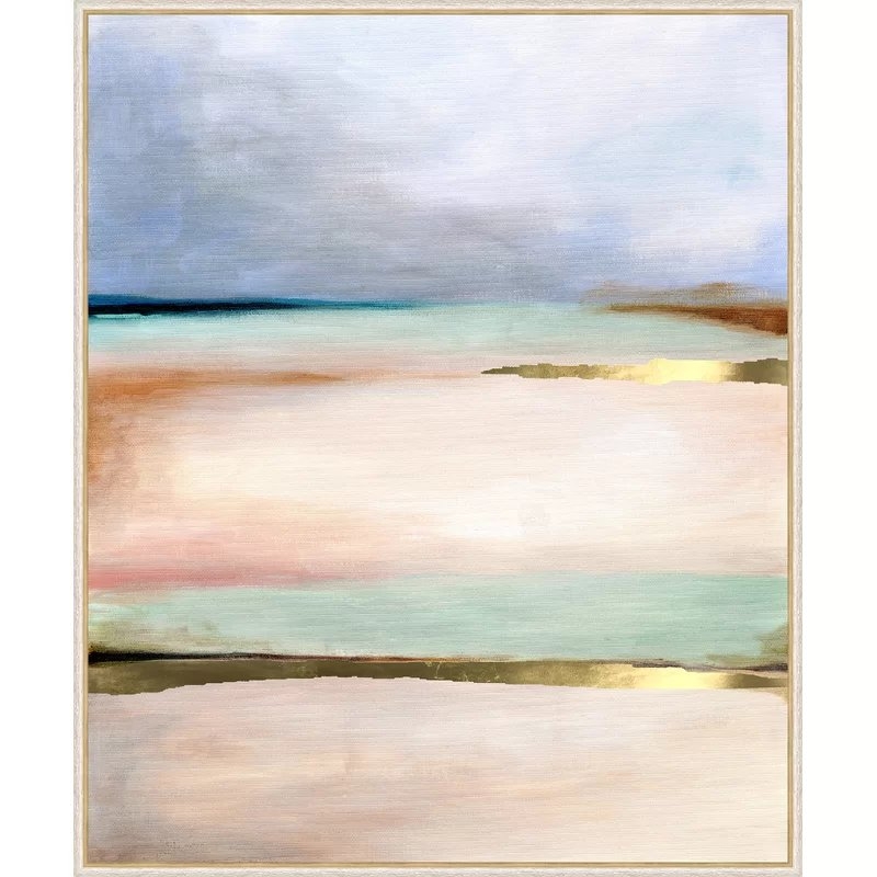 'PASTEL ABSTRACT I' FRAMED GRAPHIC ART PRINT ON CANVAS - Image 0