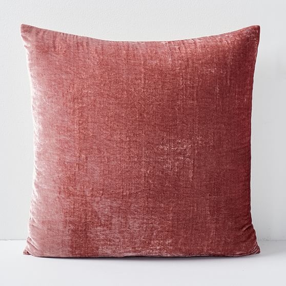 Lush Velvet Pillow Cover, Pink Grapefruit, 18"x18" - Image 0