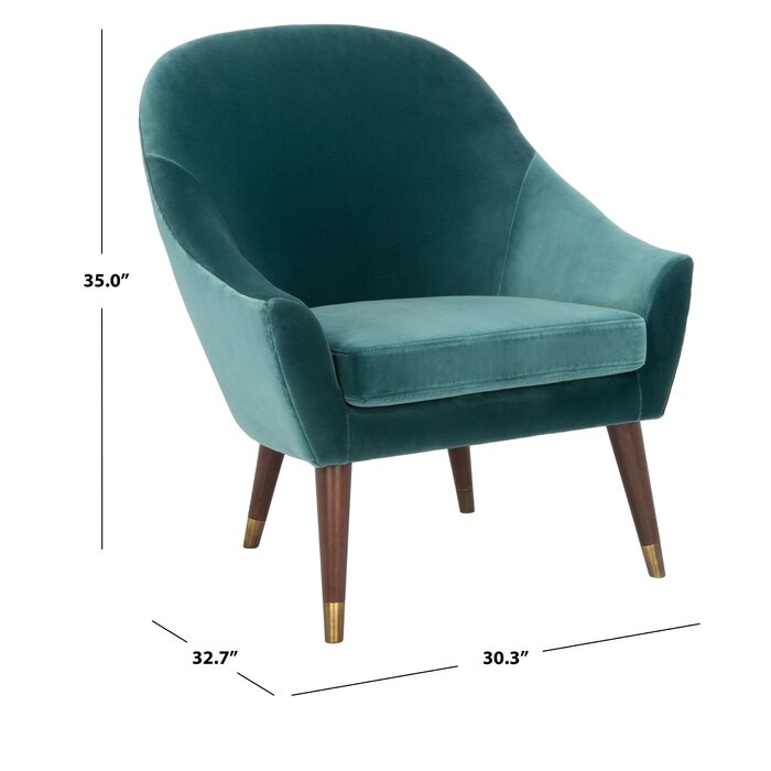 Camila 30.3" W Faux Leather Armchair / Dark teal - Image 1