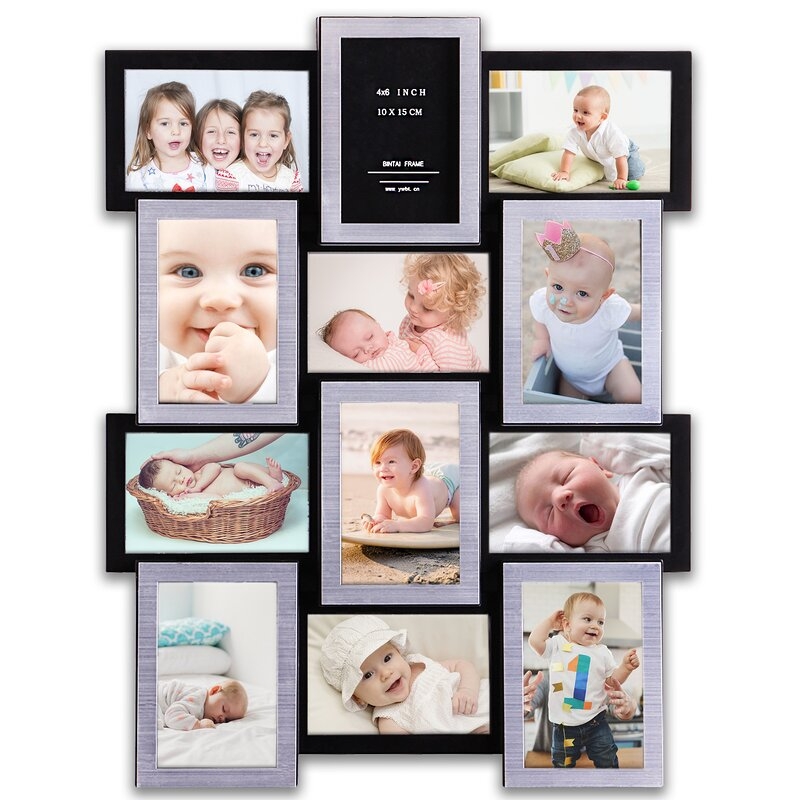 Kass Gallery Collage Wall Hanging 12 Opening Photo Sockets Picture Frame - Image 0