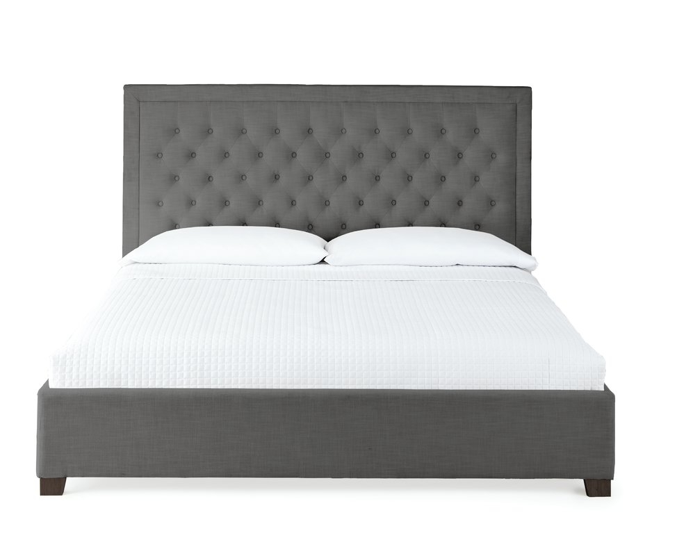 Hanlin Upholstered Platform Bed -Gray KING - Image 0