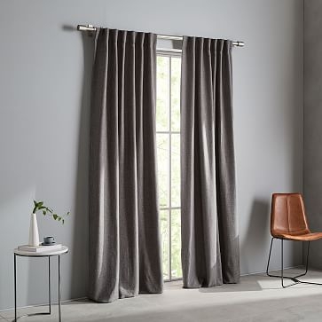 Crossweave Curtain + Blackout Panel, Charcoal, 48"X108" - Image 3