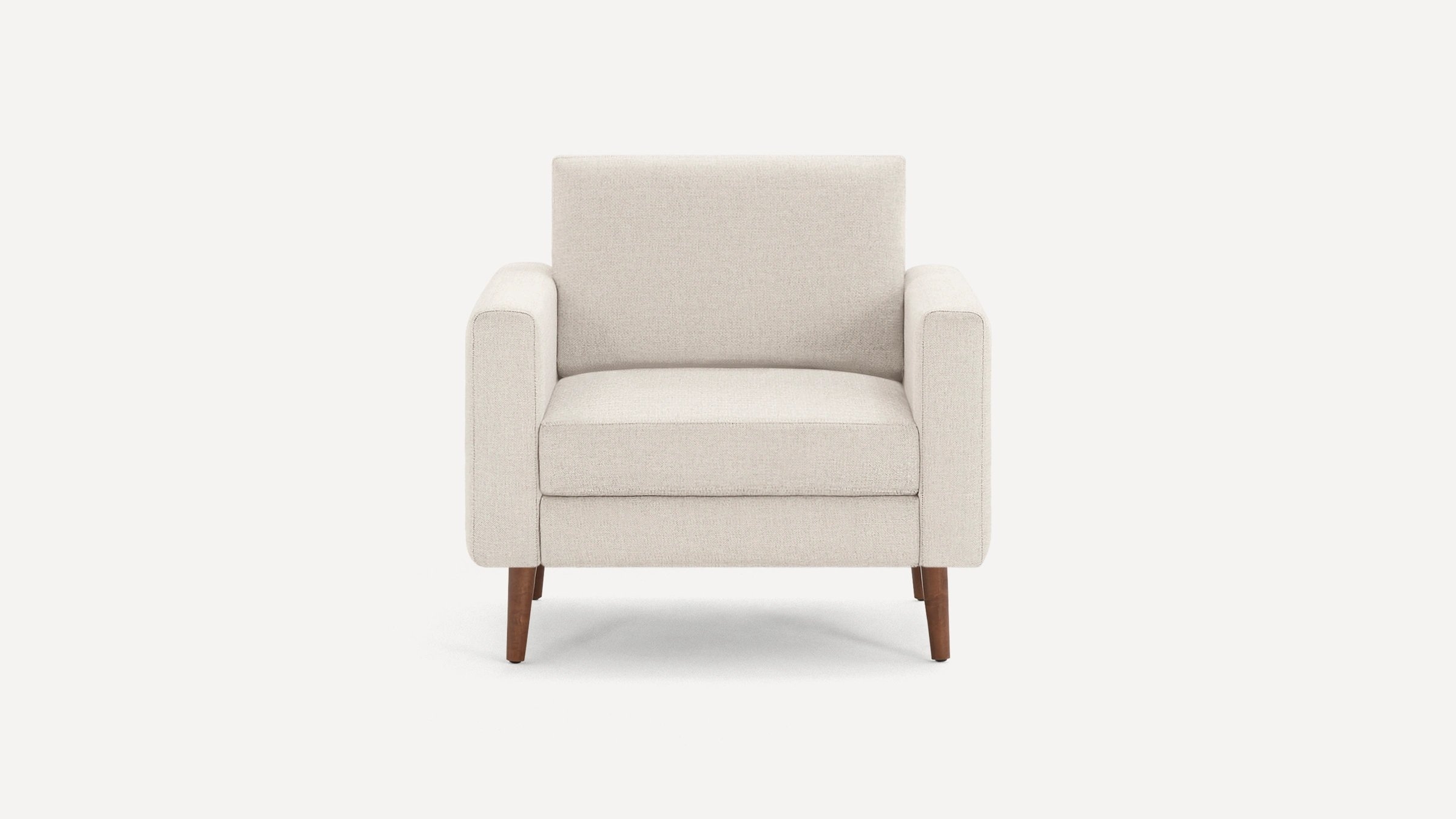 The Block Nomad Armchair in Ivory, Walnut Legs - Image 0