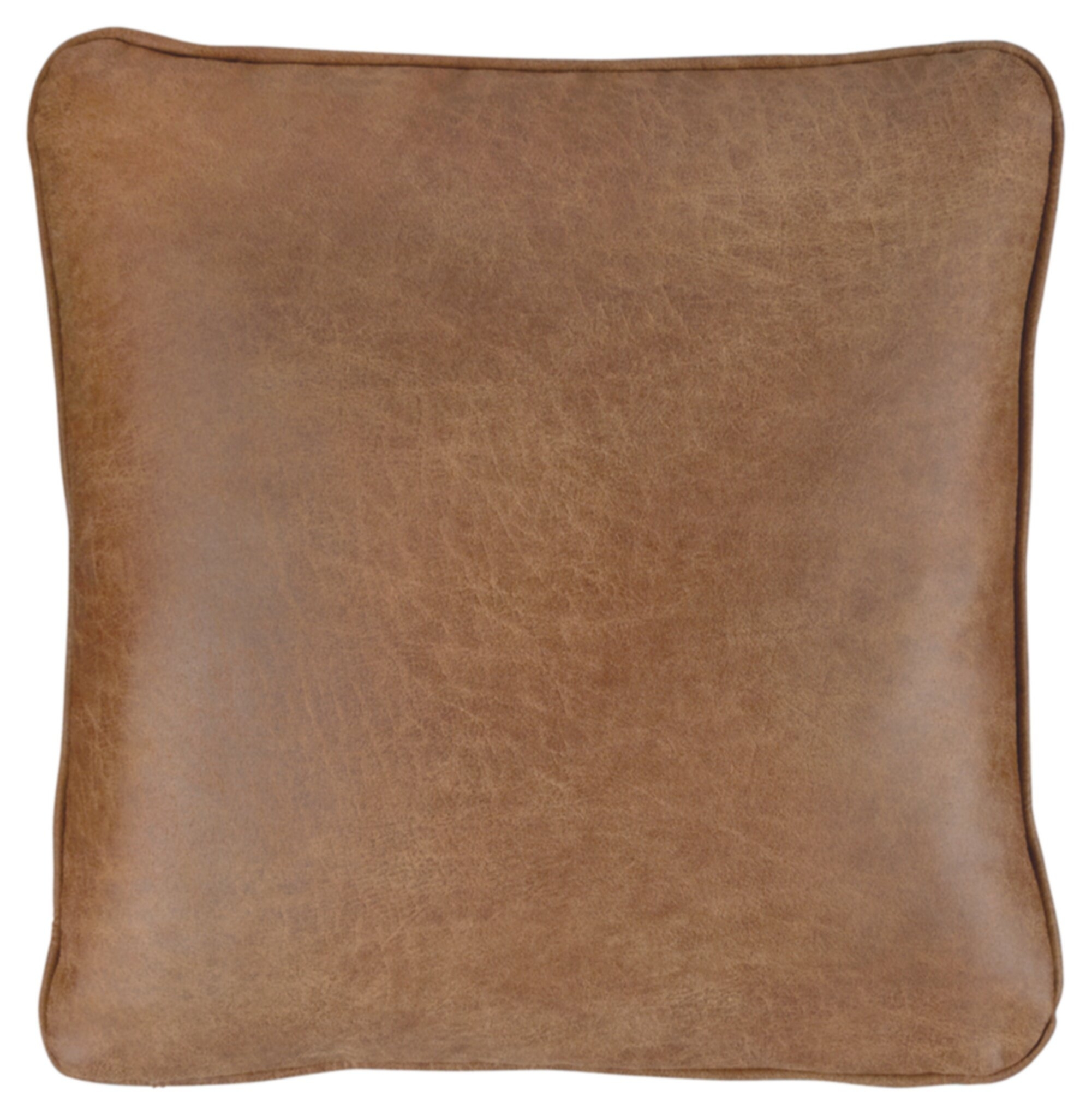Desoto Square Faux Leather Pillow Cover and Insert RESTOCK IN APR 7,2021. - Image 0