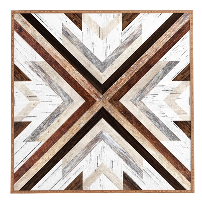 'Geo Wood 1' Framed Graphic Art in Brown 30" x 30" - Image 0