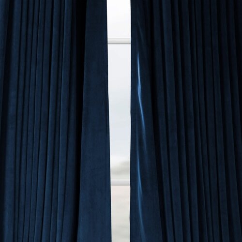 Rhinehart Solid Max Blackout Thermal Tab Top Single Curtain Panel- MIDNIGHT BLUE 100" x 108" - Image 3
