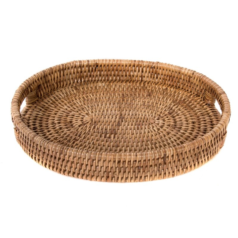 Rattan Oval Tray with Cutout Handles - Image 0