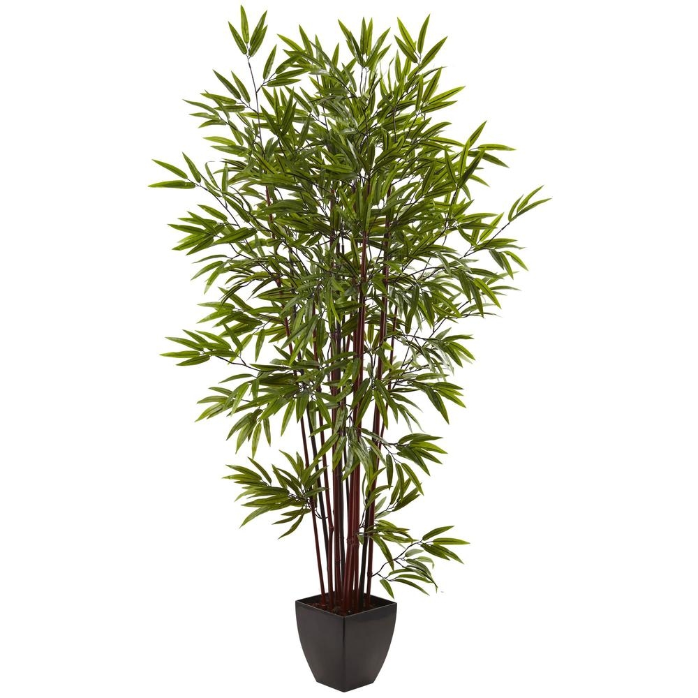 6’ Bamboo Silk Tree w/Planter - Image 0