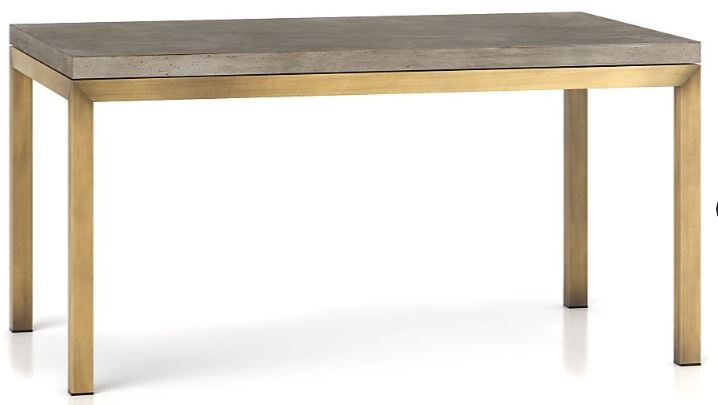 Parsons Concrete Top/ Brass Base 60x36 Dining Table - Image 0