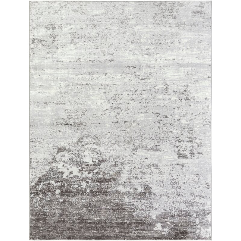 Heimskringla Abstract Silver Gray/Charcoal Area Rug - Image 0