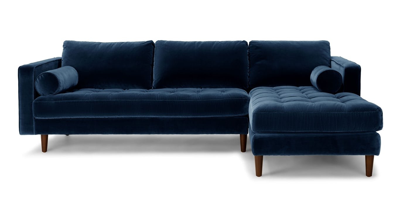 Sven Cascadia Blue Right Sectional Sofa - Image 1
