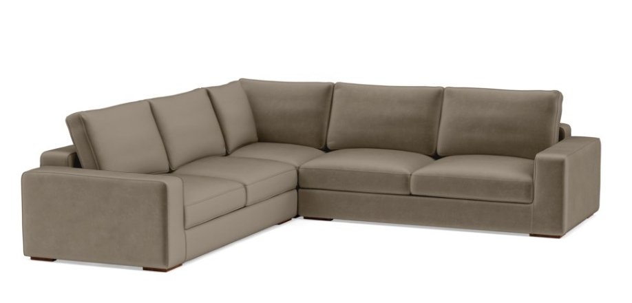 Ainsley Corner Sectional with Quartz Fabric and Oiled Walnut legs - Image 2