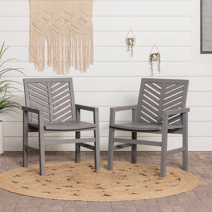 Harbison Acacia Patio Dining Armchair (Set of 2) - Image 0