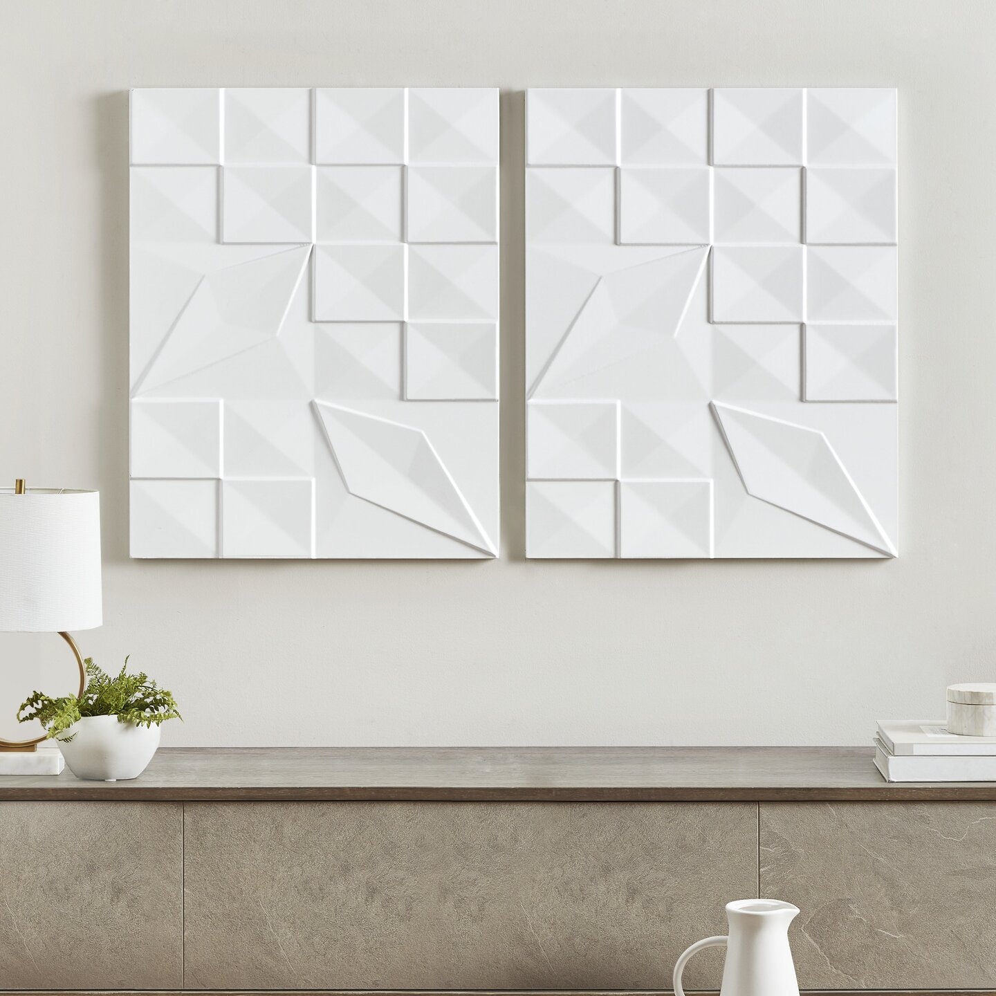Geo Tempo Carved Wall Décor (Set of 2) - Image 0