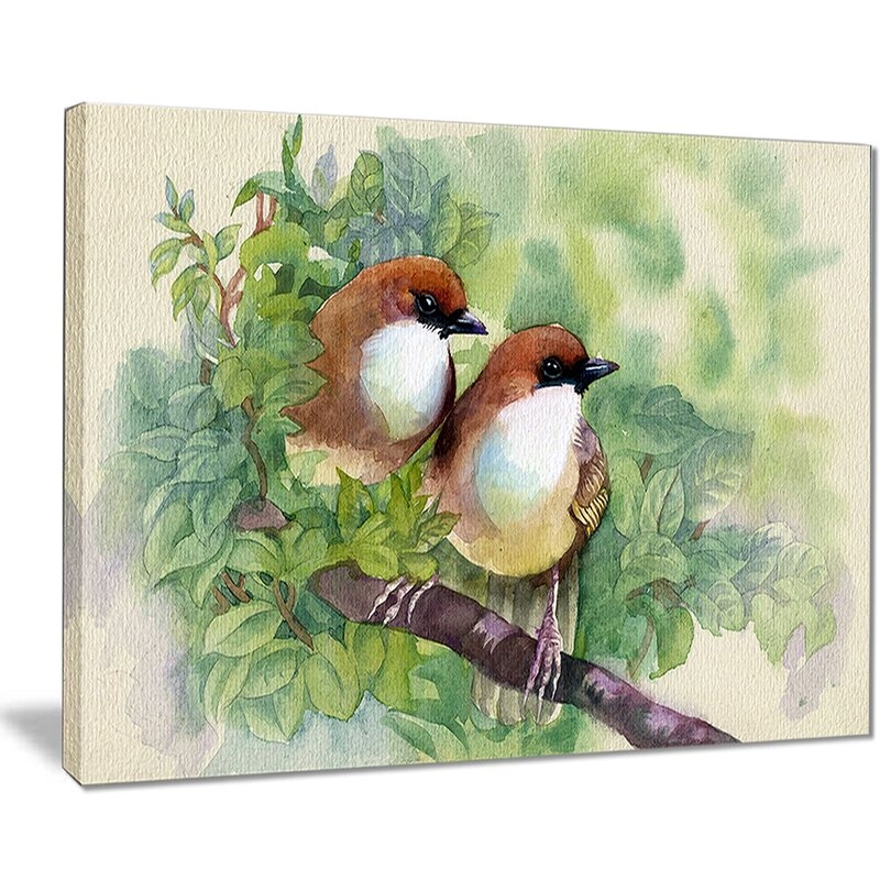 'Birds of Spring' Oil Painting Print on Canvas - Image 0