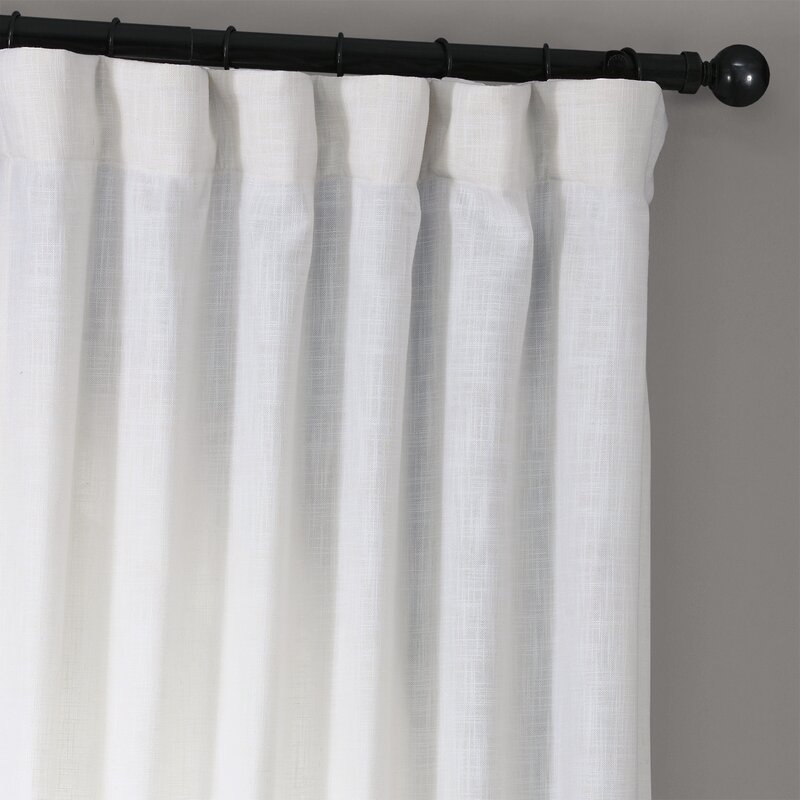 Solid Semi-Sheer Rod Pocket Single Curtain Panel - Image 1