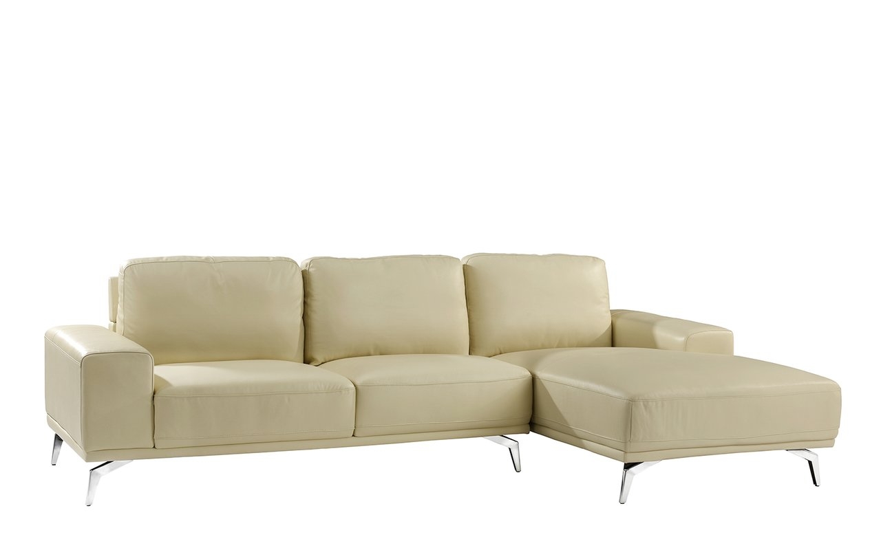 Gayden Leather Sectional - Right Hand Facing - Beige - Image 1