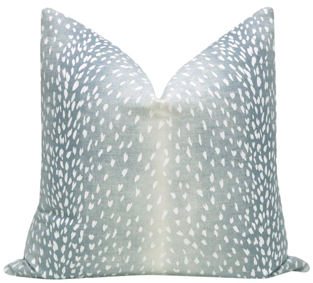 Antelope Linen Print Pillow Cover, Spa Blue, 20"x20" - Image 0