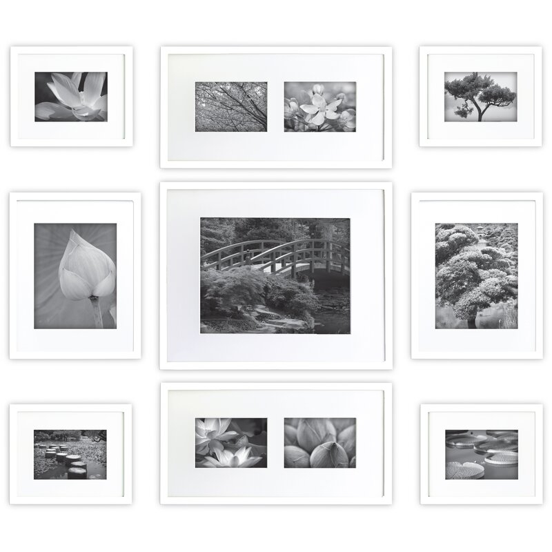 9 Piece Louvois Picture Frame Set, White - Image 1
