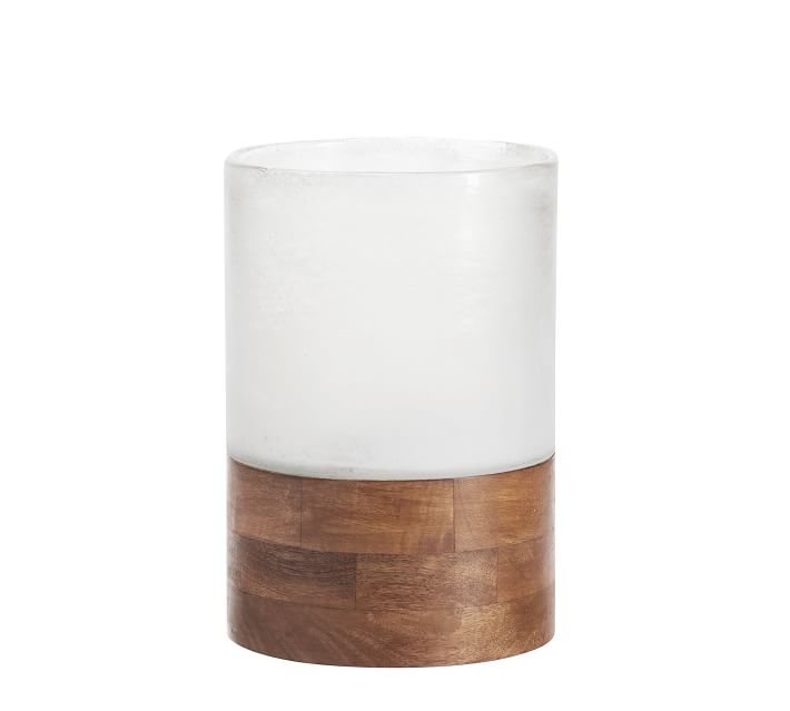Wood and Frosted Glass Votive small - Image 0