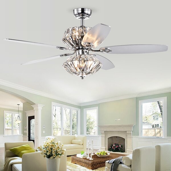 52" Northport 5 Blade Ceiling Fan, Light Kit Included - Image 0