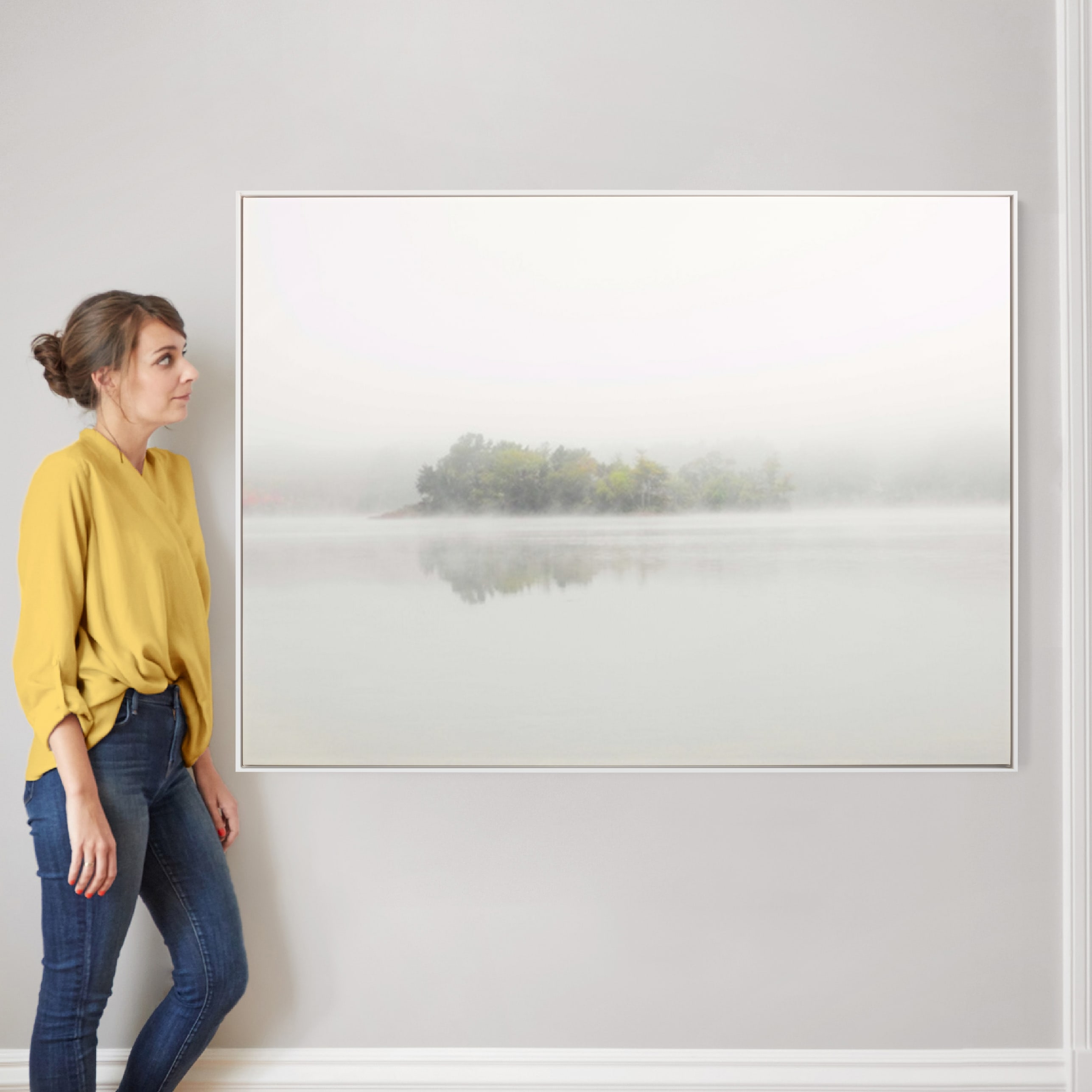 The Island - White Wood Canvas Frame - 40x30 - Image 2