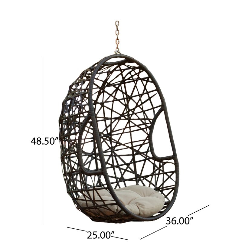 Hemsley Hanging Egg Wicker Swing Chair - Image 1