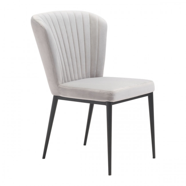 Tolivere Dining Chair Gray Velvet, Set of 2 - Image 0