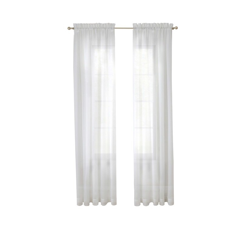 Wayfair Basics Solid Sheer Rod Pocket Curtain Panels (Set of 2) - Image 0
