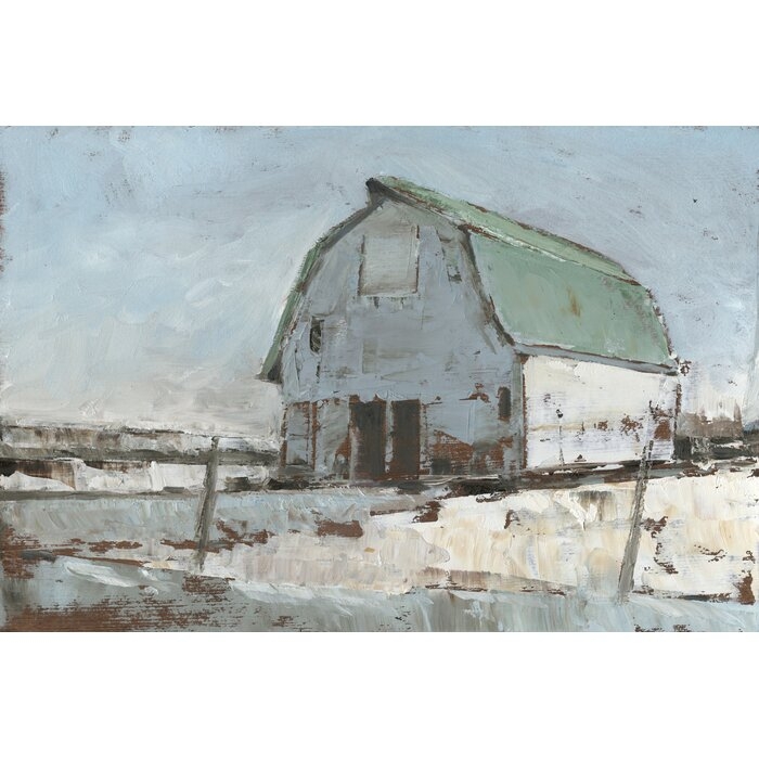 'Plein Air Barn I' Painting on Canvas - Image 1