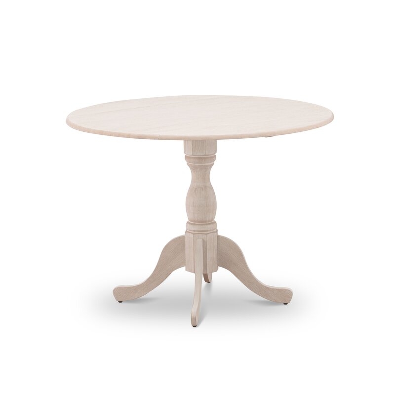 Alister Drop Leaf Rubberwood Solid Wood Pedestal Dining Table - Image 0