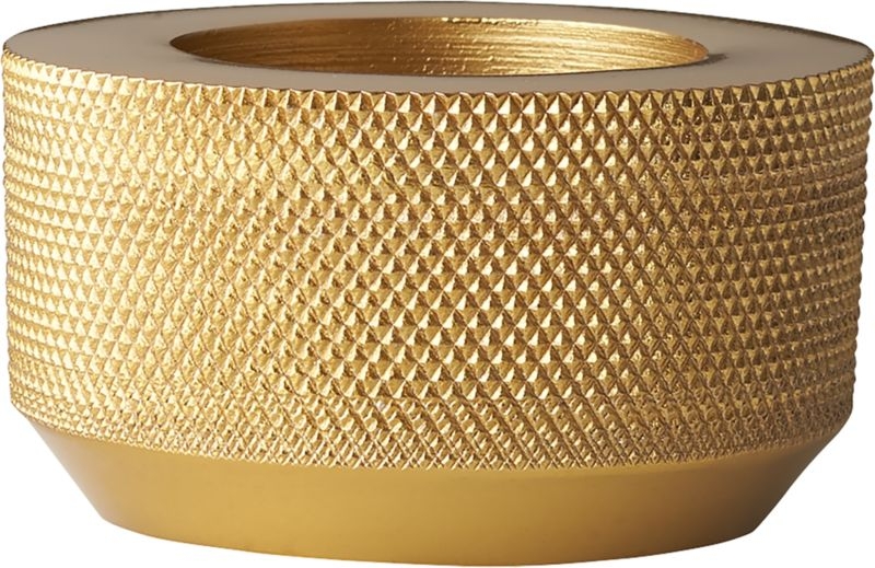 Knurled Gold Tea Light Candle Holder - Image 5